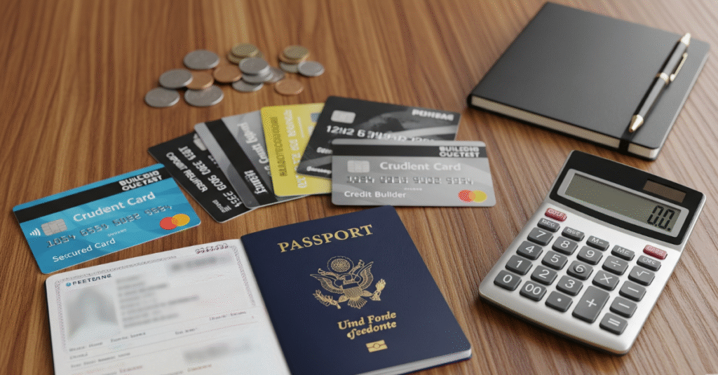 Young professional activating secured credit card to build credit with no credit history