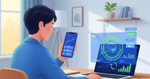 AI tools for small-budget investing: Infographic showing how AI helps small investors grow their money step-by-step.