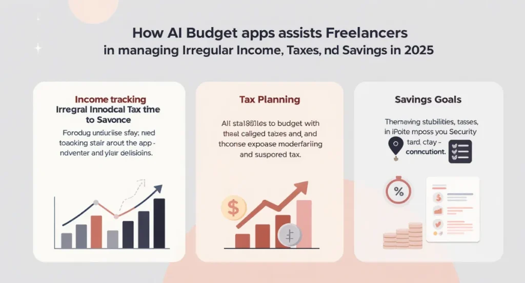 AI budget apps for freelancers USA 2025 – infographic on financial management.