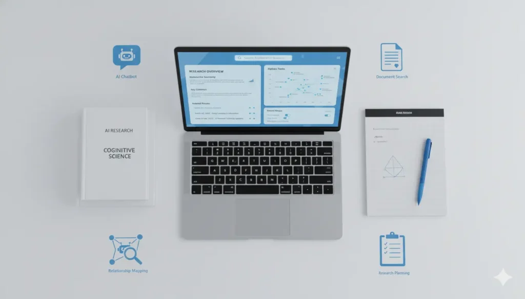 budget AI tools for student research workflow illustration