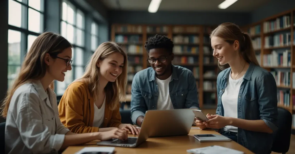 students using budget AI tools for student research