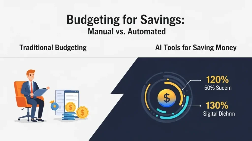 AI tools for saving money versus traditional budgeting comparison
