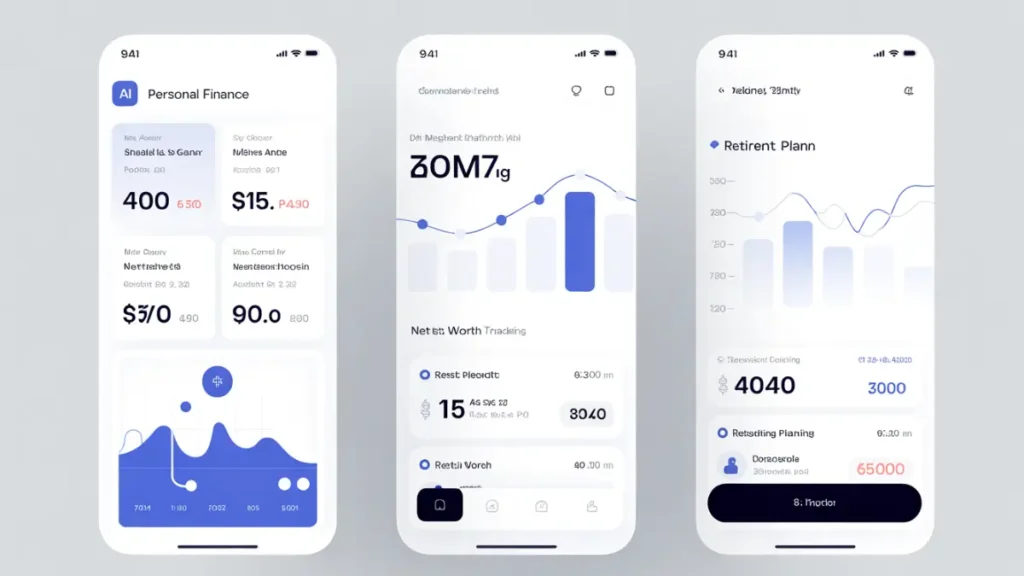 personal finance assistant app monitoring investments and net worth